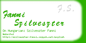 fanni szilveszter business card